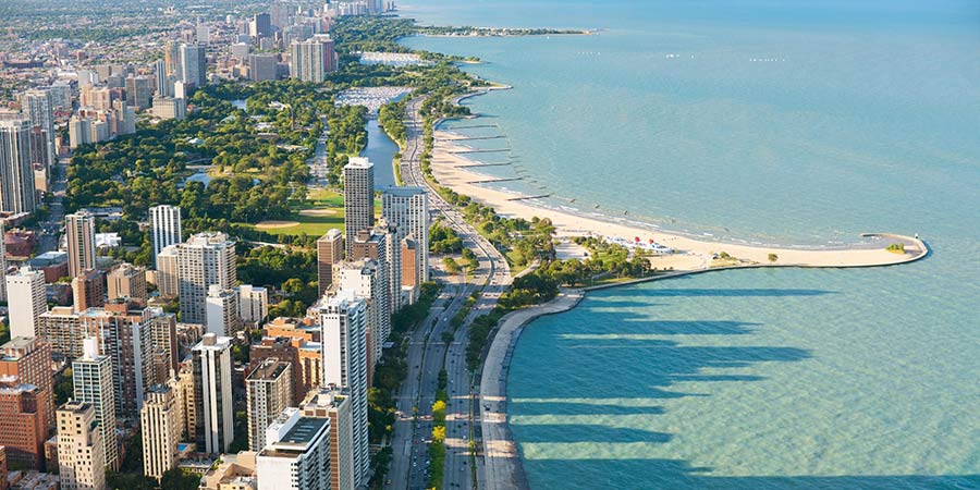 Sail by glistening skyscrapers on the Chicago Architecture Cruise